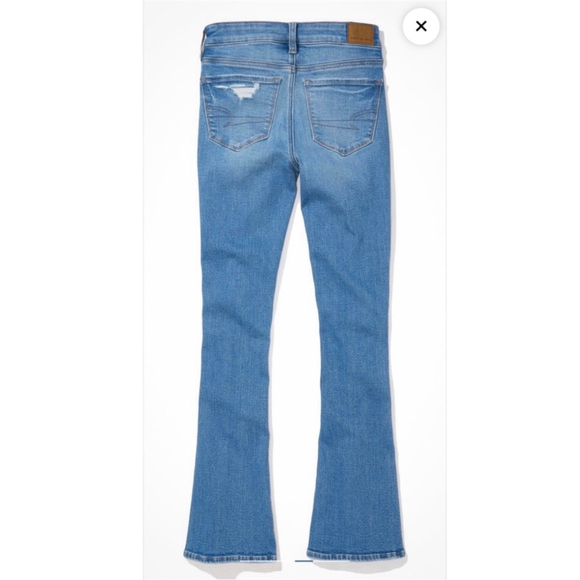 American Eagle Stretch High Waisted Skinny Kick Bootcut Jean Denim - Picture 5 of 15